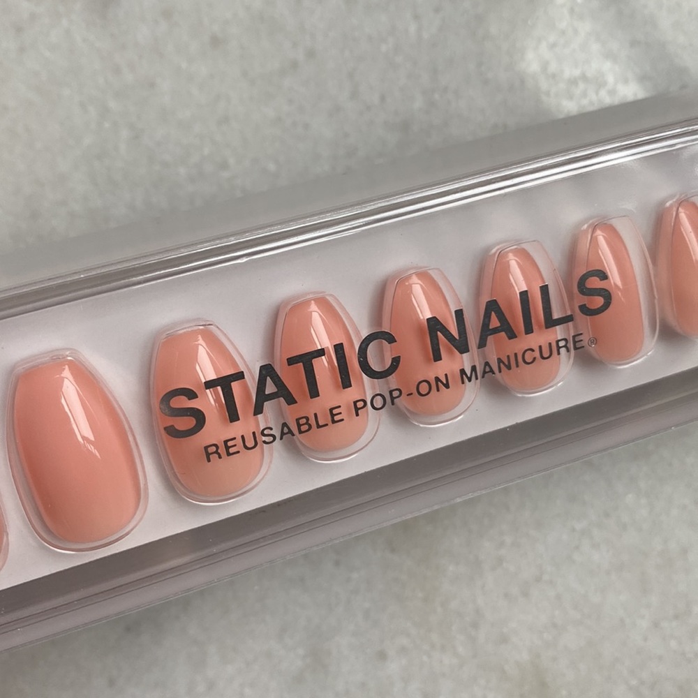 NEW Static Nails Press On Nails — Nude Peach coffin